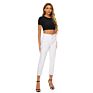 High Waist Fancy Relaxed Straight Leg Women Jeans Casual Stretch Lady White Jeans Denim Long Pants