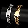 Hip Hop 12Mm Gold Plating Cuban Bracelet Iced Out Cz Setting Aaa+ Cubic Bracelets with Spring Clasp