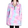 In-Stock Women Quarter Zip Tie Dye Pv Fleece Pullover