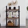In Stock Rustic 3 Tier Wood Bookshelf with Storage Bookcase Living Room Kitchen