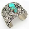 Indian Style Vintage Tibetan Silver Turquoise Bangle Butterfly Jewelry Cuff Wide Bracelet