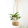 Indoor Rattan Durable Hanging Plant Baskets Flowers Pot Hanging Pots for Garden with Rope Handle
