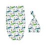 Infant Baby Cocoon and Beanie Hat Set Jersey Stretch Knit Sleeping Bag Hat Newborn Nursery Sleep Wrap Sack Matching Beanie
