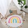 Ins Children's Room Rainbow Pattern Fringe Trim Children's Carpet Play Crawling Mat