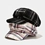 Ins Retro Classic Female Gatsby Flat Hats Autumn Plaid Newsboy Ivy Cap for Women