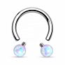 Internal Thread Opal Ball Circular Barbell Nose Rings Body Piercing Jewelry