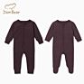 Jambear Organic Baby Rib Rompers Zip Ribbed Baby Onesie Footed Pajamas Organic Cotton Baby Rompers Newborn Zip through Romper