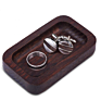 Jewelry Holder Key Dish Back Rectangle Mini Wood Ring Tray for Men