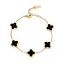 Jewelry Luxury Gift Stainless Steel 18K Gold Women Lucky Flower Bracelet