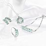 Jewelry Set for Women 925 Silver Earrings Pendant Necklace Ring and Bracelet Jewelry Set 925 Sterling Silver Jewelry Set