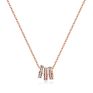 Jewelry Triple Circle Rings Pendant Cable Link Chain Necklace Copper Alloy Rhodium Plated Cubic Zirconia Amulet Necklace