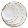 Jk Ceramics Plates Restaurant Gold Rimmed White Porcelain Dinner Plate Dishes Set