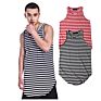 Jl-10901 Trend Men's Striped Tank Top 100% Cotton Mens Sleeveless Vest with Label