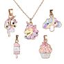 Jojo Cute Oil Drop Cartoon Unicorn Handmade Baby Girls Necklace Jewelry Set for Kids