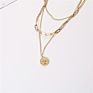 Joolim Coin Multi Layered Necklace Stainless Steel Statement Necklace Jewelry