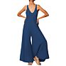 Js0088 Arrivals Spring Loose Breathable Halter Wide Leg One Piece Jumpsuit for Women