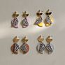 Juhu Indian Earrings Bohemian Jewelry Acrylic Cow Colorful Clay Cute Resin Earings for Women Earring