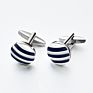 Kaidvll Cufflinks Luxury White Stripe Rectangle Cufflink Crown Crystal Novelty Cufflink for Mens