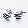 Kaidvll Cufflinks Luxury White Stripe Rectangle Cufflink Crown Crystal Novelty Cufflink for Mens