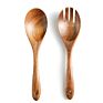 Kitchen Appliance Tools Fruit and Vegetable Salad Servers Eco Friendly Teak Wood Spoon Fork for Cooking