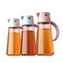 Kitchen Automatic Open Close Olive Oil and Vinegar Glass Dispenser Cooking Oil Bottle Pp Plastic Handle