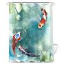 Koi Fish Shower Curtain 3D Digital Print Shower Curtain Chinese Style