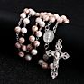 Komi Sell Rosary Glass Beads Necklaces Jesus Virgin Mary Catholic Religious Rosary Necklace for Pary
