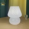 Korea Ins Style Striped Mushroom Table Lamp 7.48 Inches Murano Style Striped Glass Lamp Study Bedside Living Room Bedroom Decor