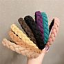 Korean Cloth Braid Headband Woven Knitted Twisted Shape Hair Wrap Knitted Corss Elastic Hair Band