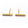 Korean Ladies Jewelry Simple 925 Sterling Silver Tiny Zirconia Statement Bar Stud Earrings for Women Men