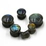 Labradorite Natural Stone Double Flared Ear Gauge Saddle Plug Earring Gauge Piercing Body Jewelry Product