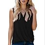 Ladies Ruffle Sleeveless Tops Women Candy Color Casual with Ruffles