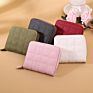 Ladies Solid Folding Zip Plaid Coin Purse Clutch Small Plain Pu Leather Card Holder Wallet Leather