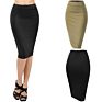 Ladies Spring Office Casual Bodycon Pencil Skirts Women Midi Knee Length Front Pockets Streetwear Bandage Skirt