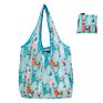 Large Capacity Grocery Food Plaid Tote Bag Supermarket Foldable Blue Reuseable Shopping Bags Logo Printed