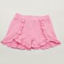 Latest Children Girls Shorts Popular Plain Knit Baby Cotton Bottoms Pink Ruffle Trim Shorts