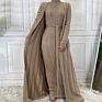Latest Design Knitted Slim Fitting Long Coat for Women Muslim Open Abaya Islamic Clothing 6 Colors Fall Collection