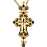 Latest Greek Gold and Black Gun Plated Alloy Orthodox Russian Pectoral Cross with Jesus Icon Necklace