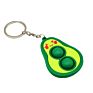 Latest Mini Popping It Keychain Fidget Avocado Keychain Double-Sided Bubble Smiley Avocado Bag Pendant Gift