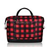 Leather Buffalo Plaid Women Personalized Handbag Weekend Duffle Bag Luxury Travel Bags