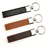 Leather Personalized Keychains Leather Key Chains Engraved Elegant Keyrings with Rings for Keys