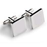 Leather Silver Square Shaped Jewelry Mens Shirt Name Cufflinks Set,Cufflinks Personalized Customized