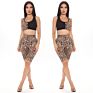 Leopard Print Biker Suit Slim-Fit Tank Top Two Piece Short Sets Women