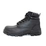 Light Genuine Leather Black Mid Cut Safety Shoes with Steel Toe for Man