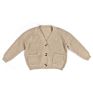 Light Khaki Warm Soft Spring Autumn Sales Girls Sweater with Buttons and Pocket Kids Chunky Knit Cardigan Girls Sweater
