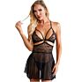 Lingerie Soft Sheer Mesh Babydoll Women Lace Nightdress and Thong Set