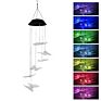 Ljjzh39 Outdoor Yard Garden Light Solar Powered Waterproof Bird Butterfly Hanging Wind Chime Colorful Led Landscape Lawn Lamp