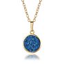 Long Chain round Shape Crystal Charm Costume Jewelry Druzy Stone Jewellery Pendant Necklace for Women and Girls