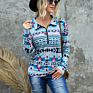 Long Sleeve Half Zip Aztec Hoodie Turtleneck Sweatshirt Oversized Hoodies