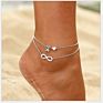 Love 26 Letter Alloy Anklets Multilayer 2Pcs/Set Ornaments Personality Heart Chain Infinity Anklet